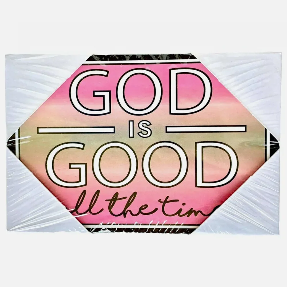 NWT! NEW! JADELYNN BROOKE 3 HAPPY HOOLIGANS GOD IS GOOD ALL THE TIME QUOTE BLOCK